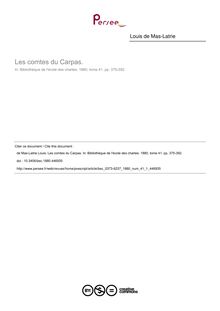 Les comtes du Carpas. - article ; n°1 ; vol.41, pg 375-392