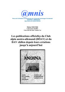 Les publications officielles du Club alpin austro-allemand (DÖAV ...