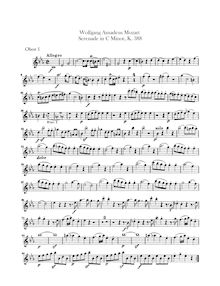 Partition hautbois 1, 2, Serenade, Serenade No.12 ; Nacht Musique
