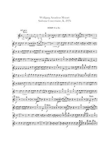 Partition cor 1, 2, Solo (en E♭), Sinfonia concertante, Sinfonia Concertante