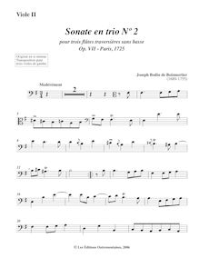 Partition viole de basse 2, 6 Trio sonates, Sonates en trio pour trois flûtes traversières sans basse