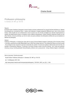 Profession philosophe - article ; n°1 ; vol.26, pg 103-122