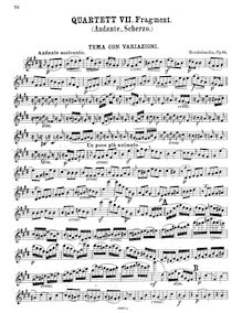 Partition violon 1, 4 pièces pour corde quatuor, Op.81, Mendelssohn, Felix