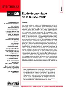 Synthèses – Étude économique de la Suisse, 2002