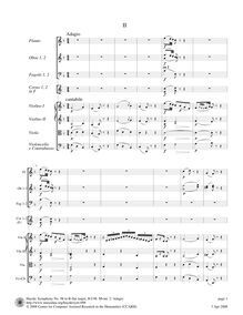 Partition , Adagio, Symphony No.98 en B♭ major, Sinfonia No.98, Haydn, Joseph