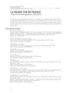 La Russie vue de France - 20 ans d historiographie, 1990-2010 - BnF