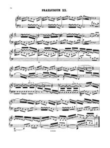 Partition Prelude et Fugue No.20 en A minor, BWV 865, Das wohltemperierte Klavier I