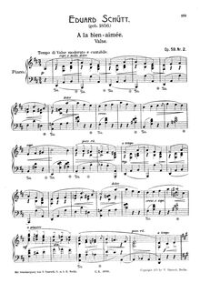 Partition No.2 - A la bien-aimée - Valse, Papillons d Amour, Op.59