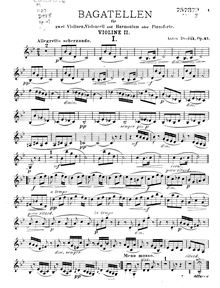 Partition violon 2 , partie, Bagatelles, Op.47, Dvořák, Antonín