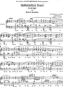 Partition complète, Passacaglia en D minor, BuxWV 161, Buxtehude, Dietrich