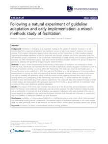 Following a natural experiment of guideline adaptation and early implementation: a mixed-methods study of facilitation