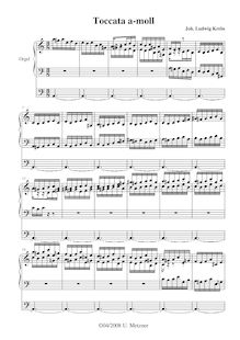 Partition orgue score, Orgeltoccata a JL. Krebs, a minor, Krebs, Johann Ludwig