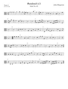 Partition ténor viole de gambe 2, alto clef, fantaisies et Almands pour 3 violes de gambe par John Hingeston