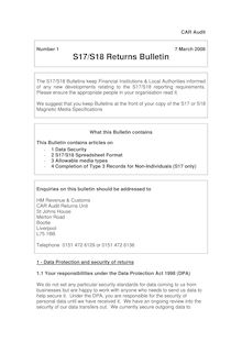CAR Audit  s17-18 security Bulletin no 1