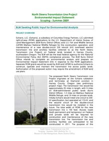 North Steens Transmission Line Scoping Notice and Comment Form