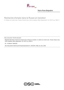 Recherche d emploi dans la Russie en transition - article ; n°3 ; vol.39, pg 389-411
