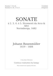 Partition Cembalo (clavecin), Sonatae à 2,3,4 è 5 stromenti da arco et altri par Johann Rosenmüller