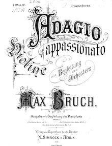Partition de piano (monochrome), Adagio appassionato pour violon et orchestre, Op.57