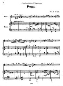 Partition violon / partition de piano, Pean, Pean Hirtenlied, Csáth, Géza