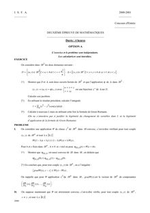 2ème épreuve de mathématiques Option A 2000 ISFA