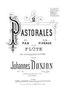 Partition de piano et flûte , partie, pastorales, Donjon, Johannès