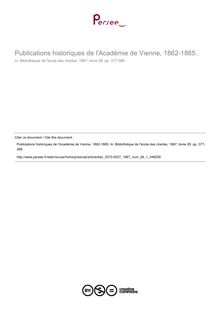 Publications historiques de l Académie de Vienne, 1862-1865.  ; n°1 ; vol.28, pg 377-388