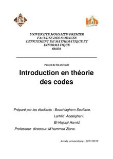 Introduction a la théorie des codes