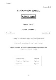Anglais LV1 2000 Scientifique Baccalauréat général