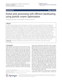 Partial joint processing with efficient backhauling using particle swarm optimization