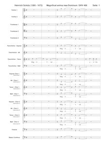 Partition complète, Magnificat, The Uppsala Magnificat, Schütz, Heinrich par Heinrich Schütz