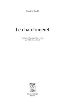 Extrait de "Le Chardonneret" - Donna Tartt