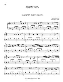 Partition , My Lady Careys Dompe, 10 pièces pour pour Virginals ou orgue from pour anglais Renaissance