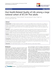 Oral Health-Related Quality of Life among a large national cohort of 87,134 Thai adults