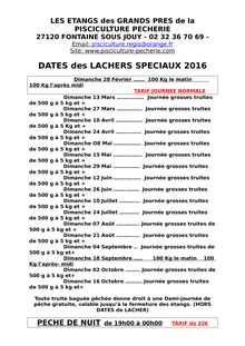 LACHERS SPECIAUX 2016