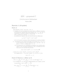 Corrige BTSAE Mathematiques 2006