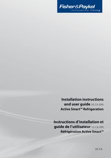 Instructions d installation - Réfrigérateur Fisher & Paykel  Active Smart