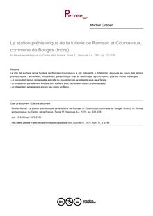 La station préhistorique de la tuilerie de Romsac et Courcevaux, commune de Bouges (Indre) - article ; n°3 ; vol.17, pg 221-228