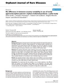 No difference in between-country variability in use of newly approved orphan and non- orphan medicinal products - a pilot study