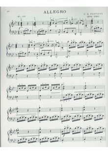Partition complète, Allegro en G minor, G minor, Pescetti, Giovanni Battista