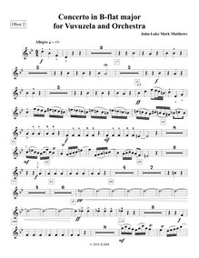 Partition hautbois 2, Vuvuzela Concerto, Bb major, Matthews, John-Luke Mark