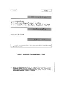 Composition en français 2005 CAPES de langues vivantes (Anglais) CAPES (Externe)