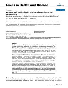 Amaranth oil application for coronary heart disease and hypertension