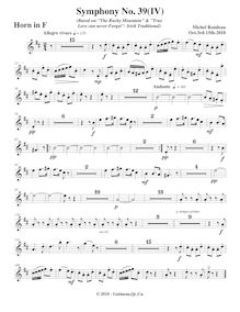 Partition cor, Symphony No.39  Irish Green , G major, Rondeau, Michel par Michel Rondeau