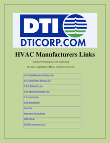 HVAC Manufacturers Links