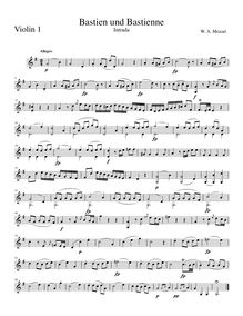 Partition violons I, Bastien und Bastienne, Mozart, Wolfgang Amadeus