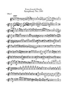 Partition hautbois 1, 2, Symphony No.100 en G major, “militaire”