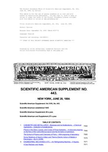 Scientific American Supplement, No. 443,  June 28, 1884