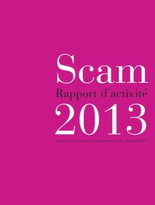 Rapport 2013 de la SCAM