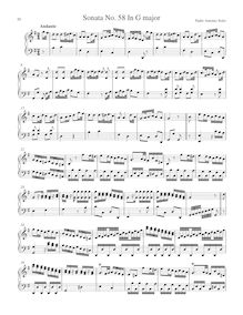 Partition Sonata R.58 en G major, clavier sonates R.51-60, Soler, Antonio
