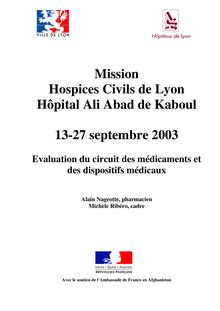 Mission HCL Hôpital Ali Abad de Kaboul